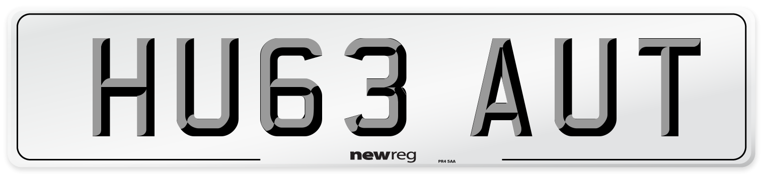 HU63 AUT Number Plate from New Reg